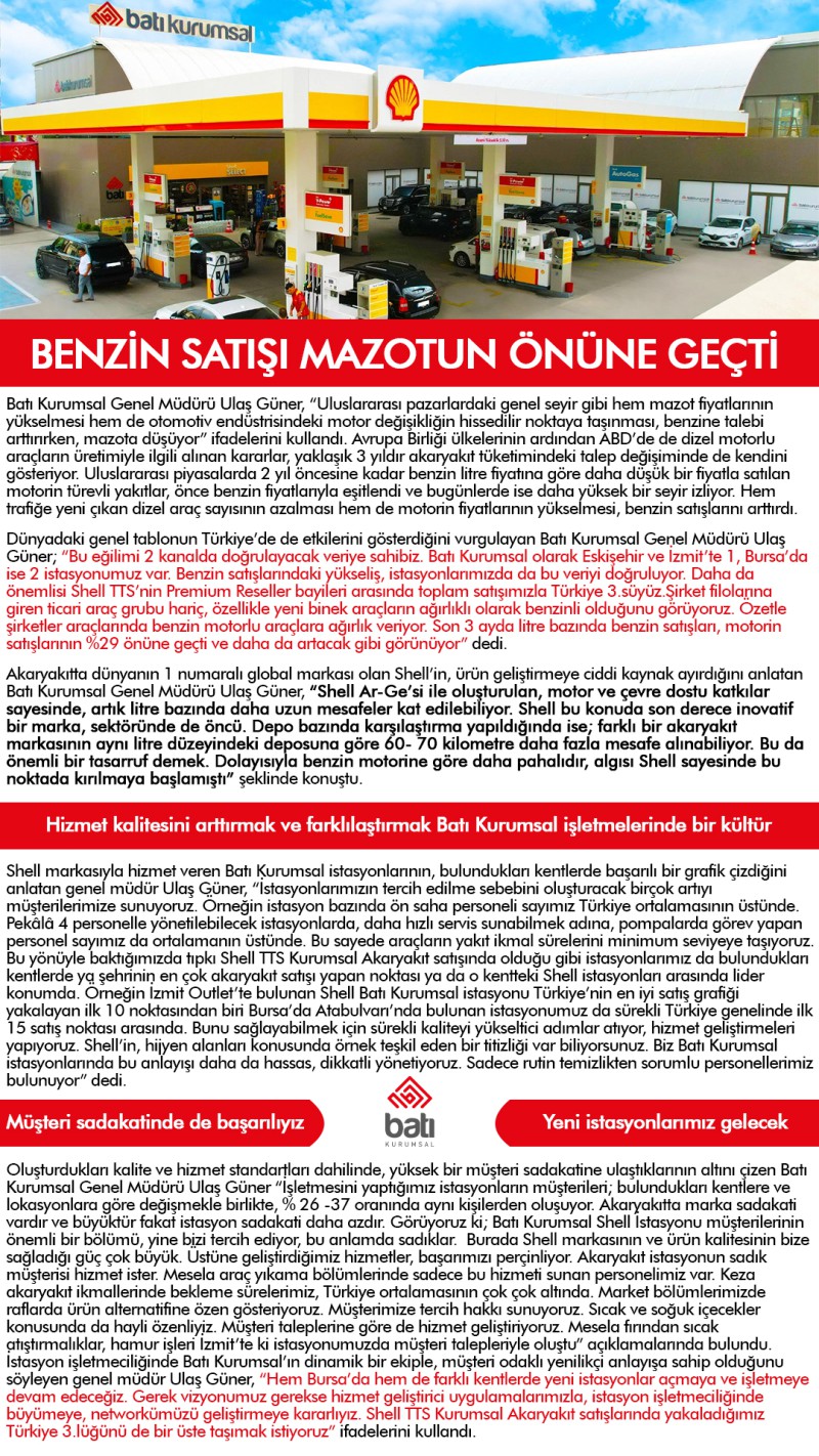 Benzin Satışı Mazotun Önüne Geçti